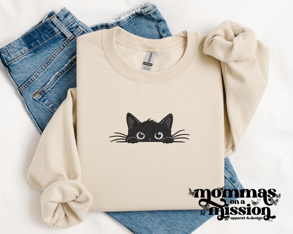 black cat whiskers embroidery - mango's miracles fundraiser