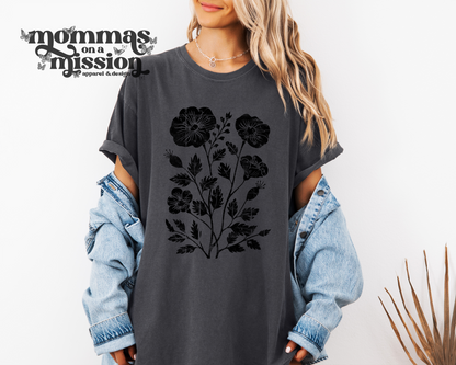 black floral bouquet