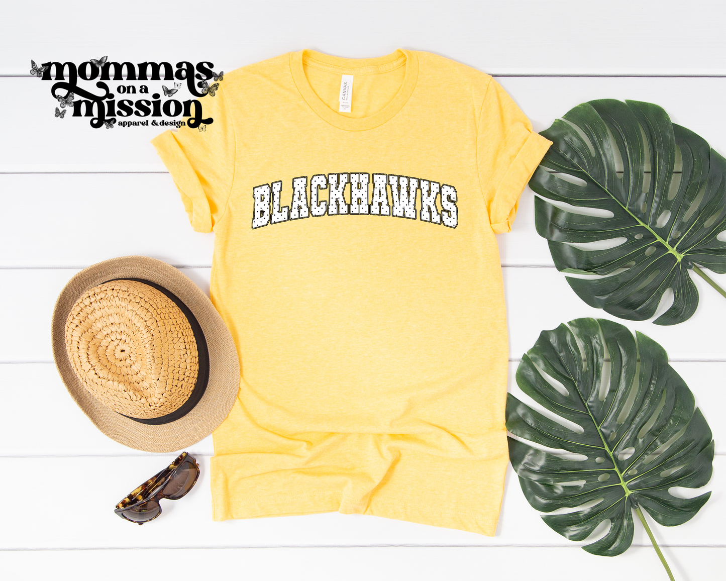 blackhawks black & white polka dots (youth)