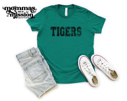 distressed tigers in black (youth)