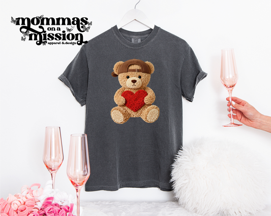 boy teddy bear faux crochet (youth)