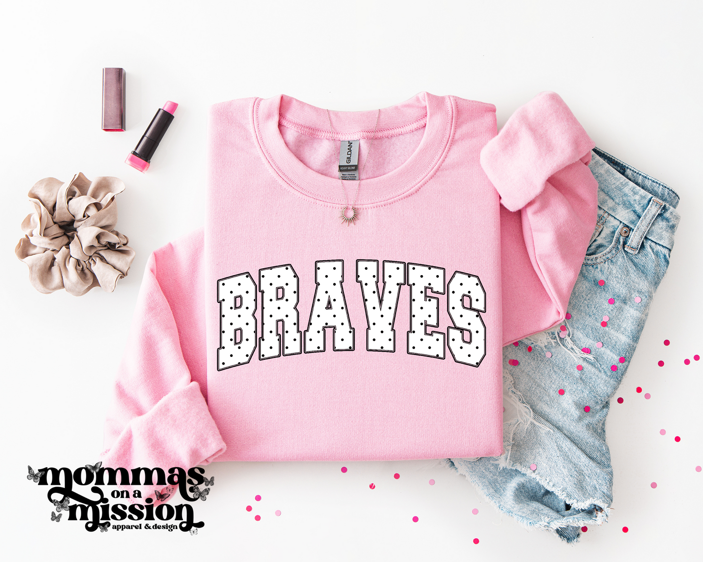 braves black & white polka dots
