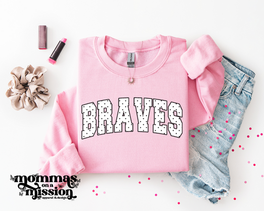 braves black & white polka dots