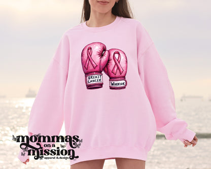 breast cancer warrior boxing gloves