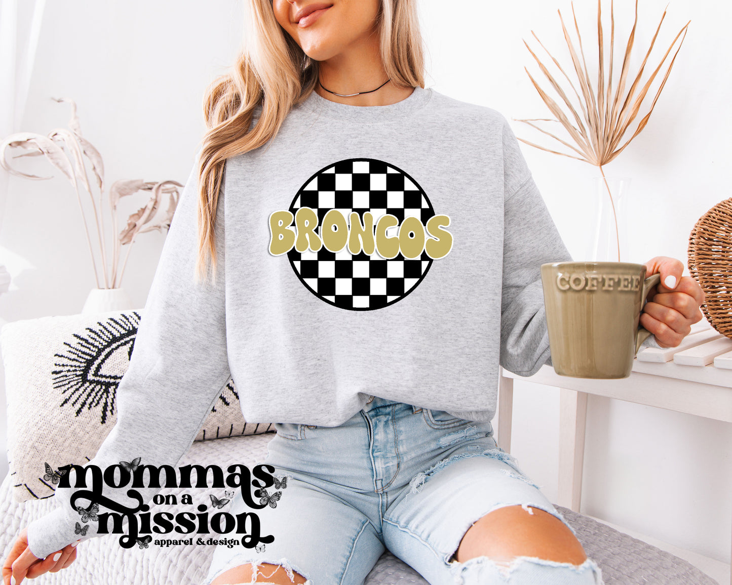 broncos checkered circle (youth)