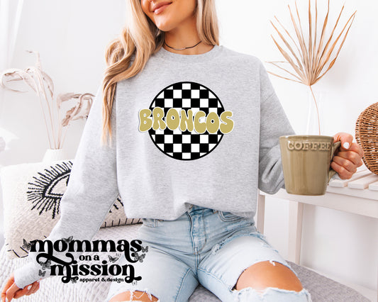 broncos checkered circle (youth)