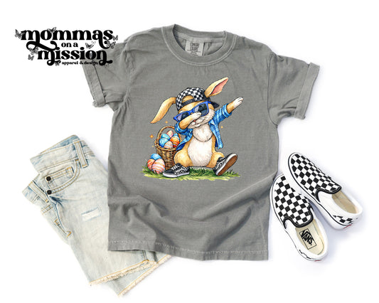 dabbing bunny in checkered hat (youth)