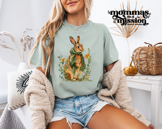vintage bunny with scarf