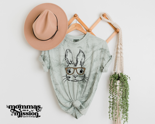 bunny with leopard glasses