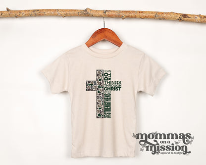 i can do all things camo cross (youth)