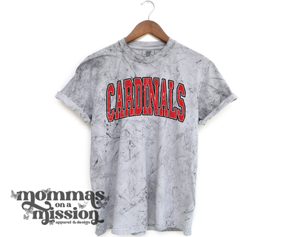 cardinals red and black distressed