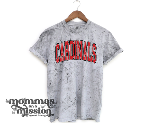 cardinals red and black distressed