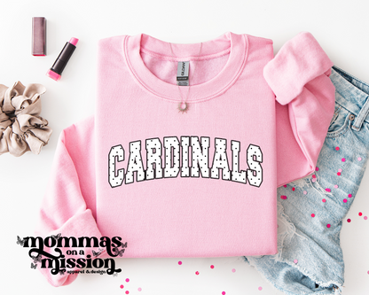 cardinals black & white polka dots