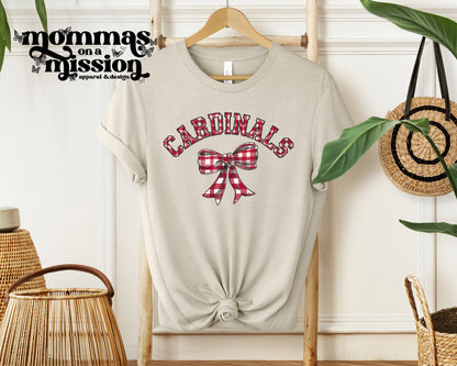 cardinals gingham with bow