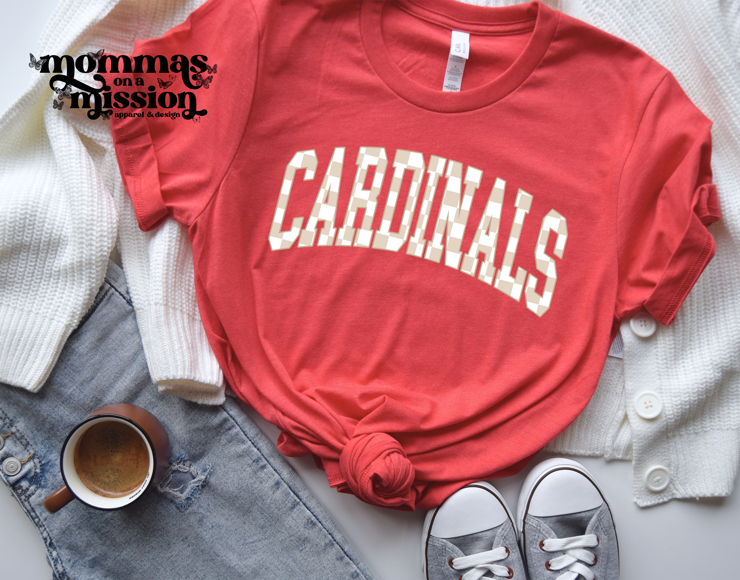 cardinals in neutral checkered