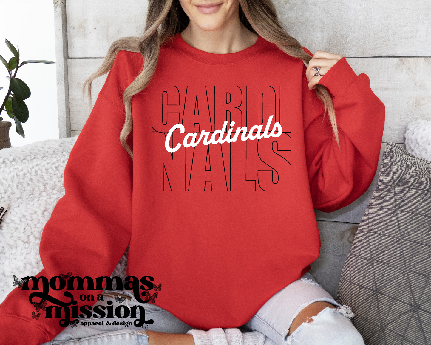 cardinals outline & cursive