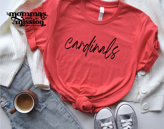 cardinals black cursive