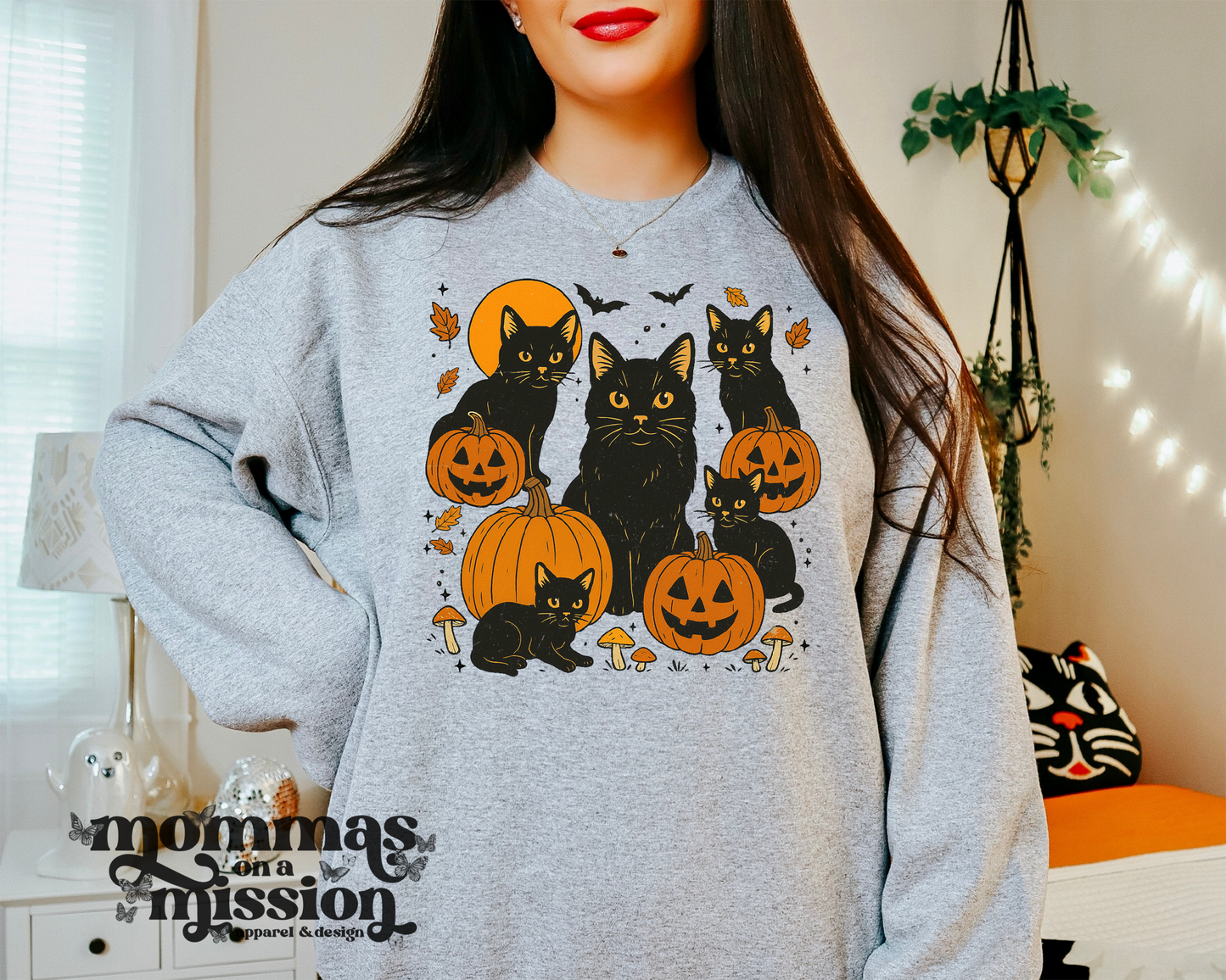 vintage cats and pumpkins