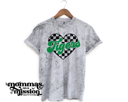 tigers in checkered heart