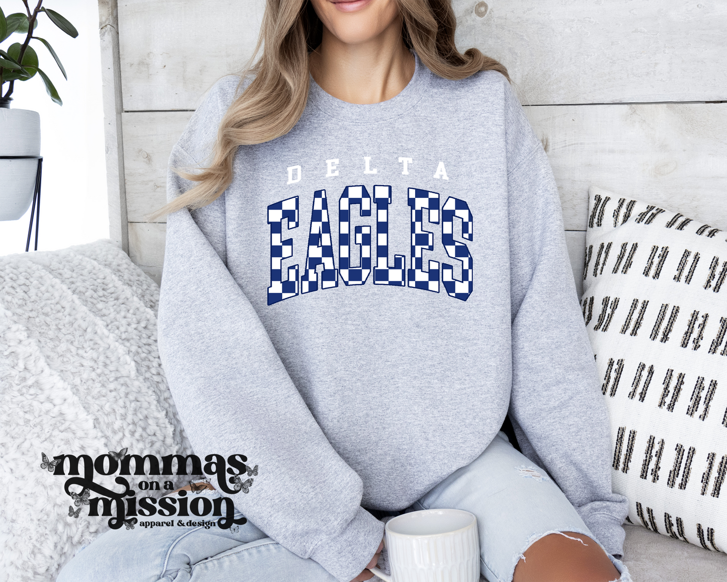 navy checkered delta eagles