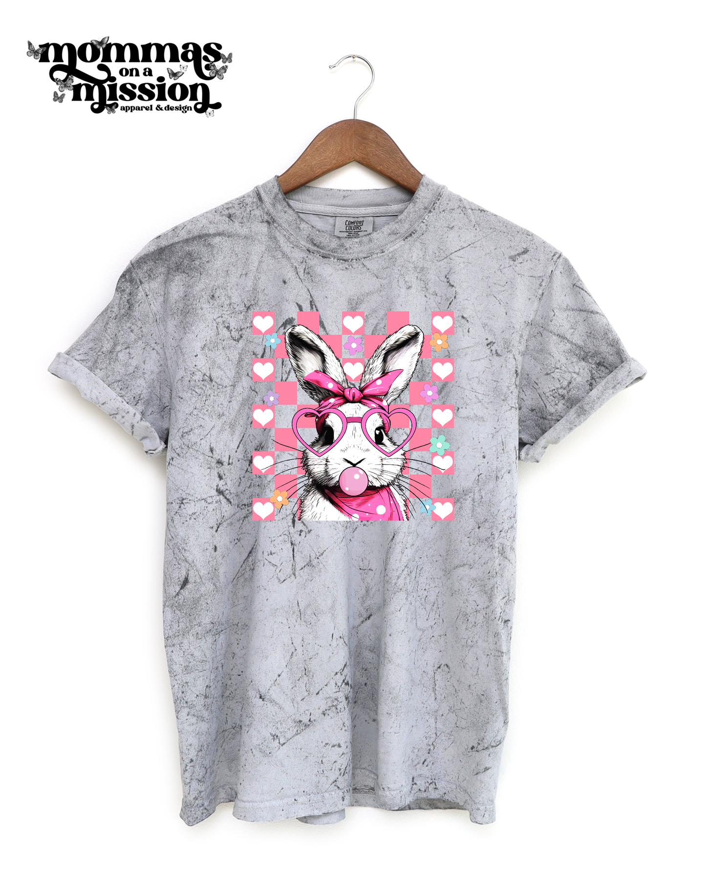pink checkered bunny