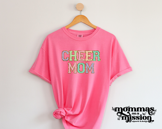 cheer mom faux chenille patches