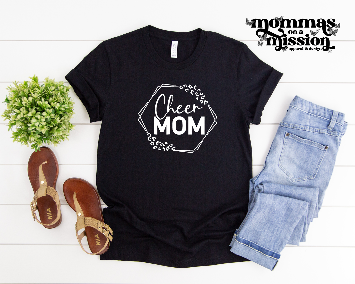 cheer mom in leopard frame