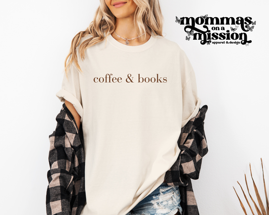 coffee & books in brown