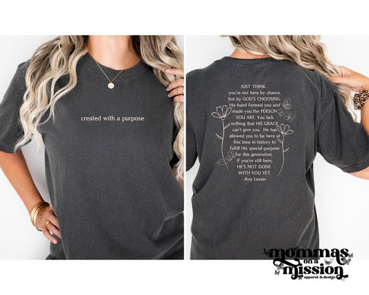 created with a purpose - you're not here by chance