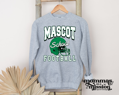 custom mascot/school name football vintage