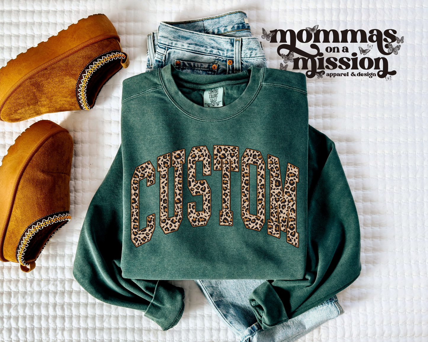 custom word leopard print