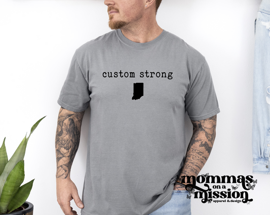 custom strong with indiana shape - flood relief