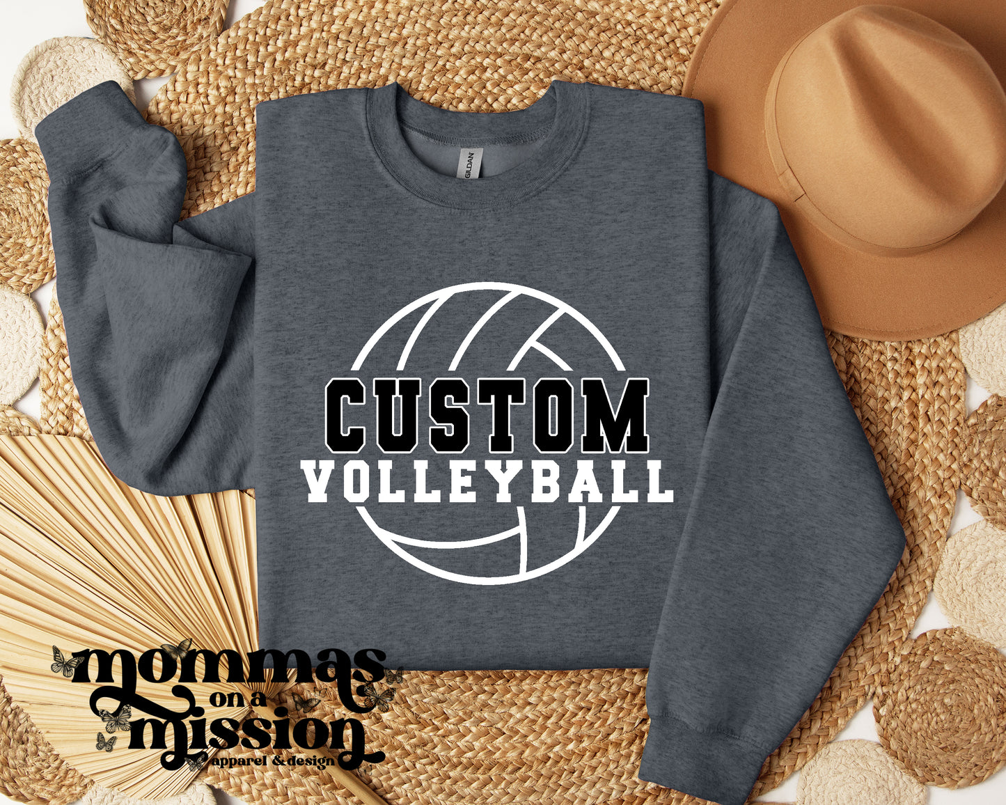 CUSTOM school volleyball with ball outline