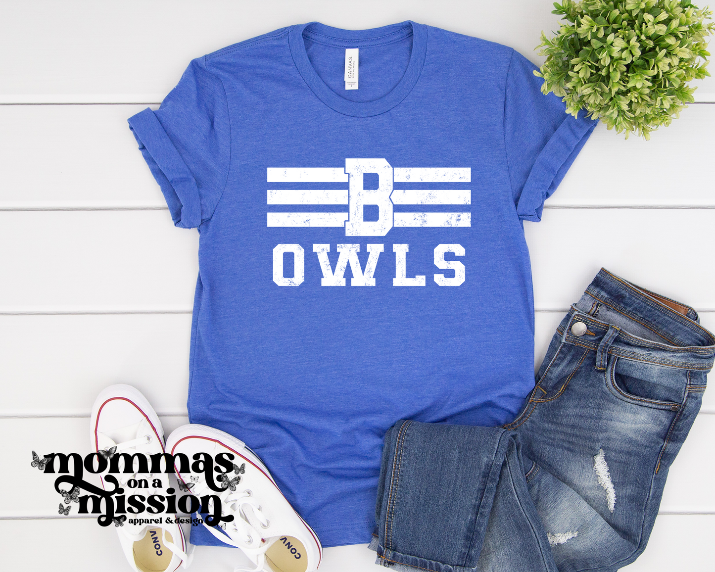 b owls with lines