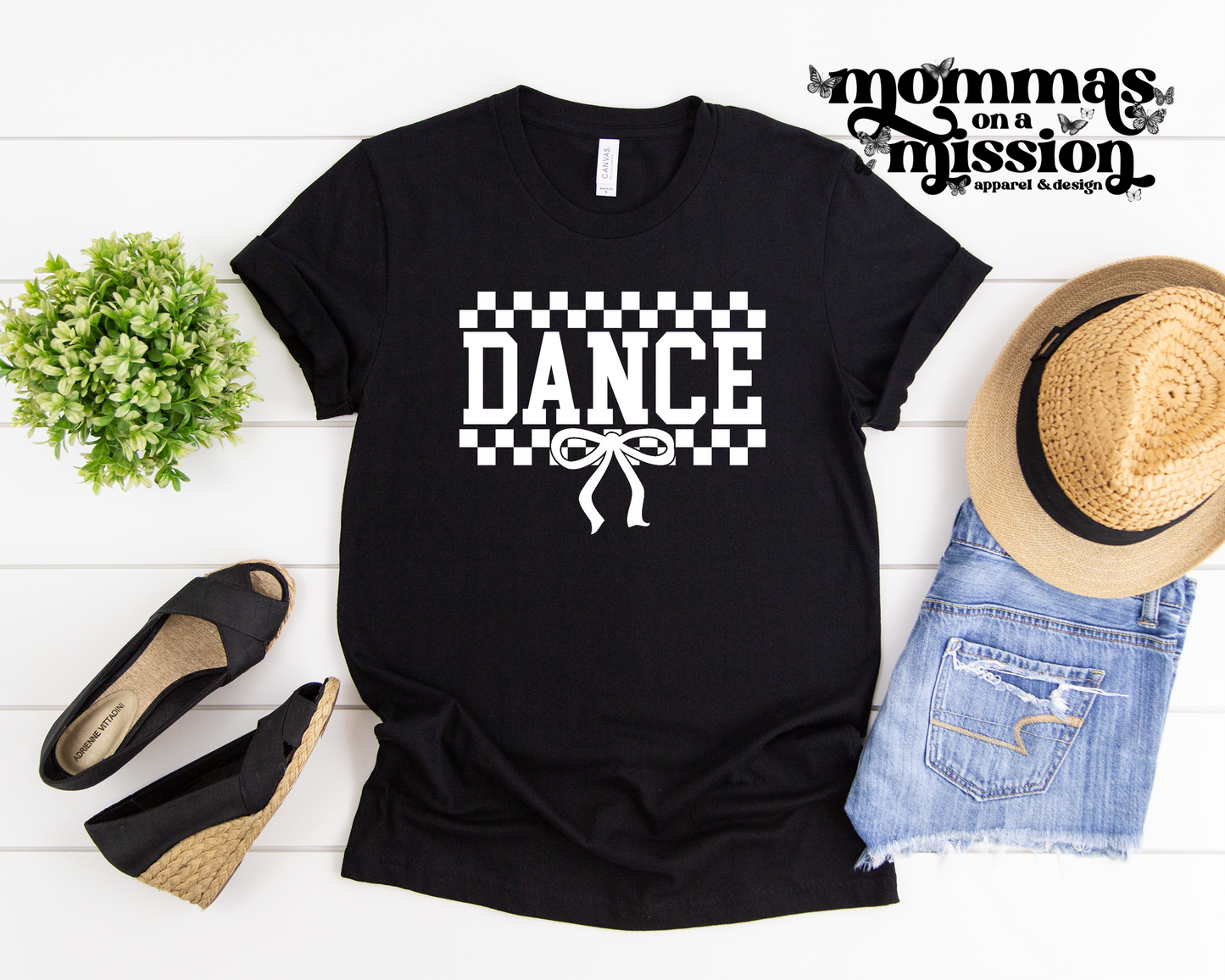 dance checkered bow