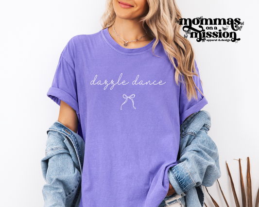 dazzle dance cursive with bow (youth)