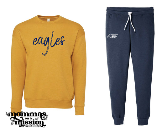 eagles spirit sweat set - heather mustard/heather navy