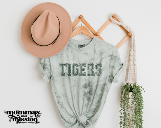 grunge dark green tigers