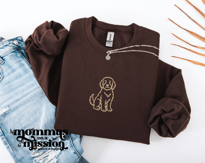 dog outline embroidery - mango's miracles fundraiser