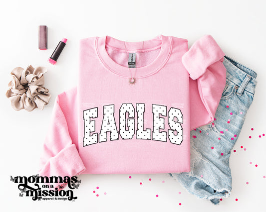 eagles black & white polka dots