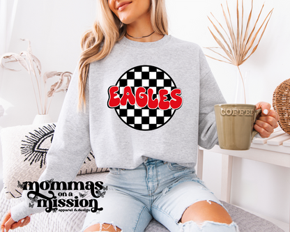 eagles red checkered circle