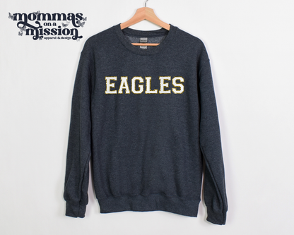 eagles in white faux chenille