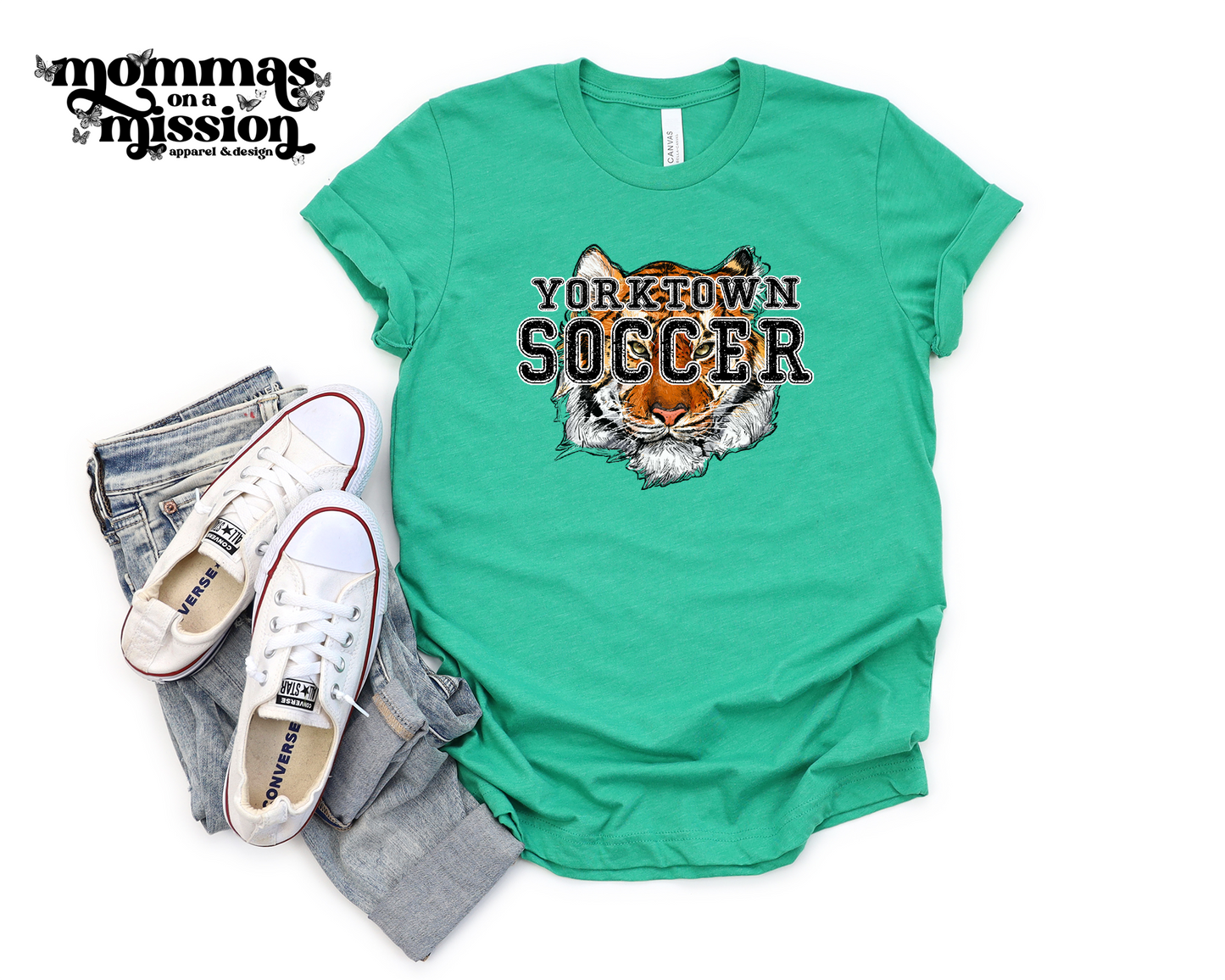 yorktown soccer with full color tiger face - YHS girls soccer booster