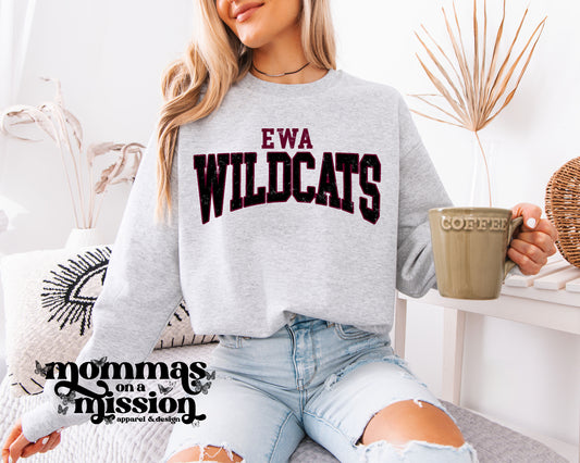 ewa wildcats warped text