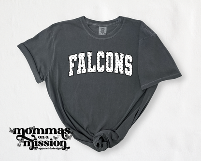 falcons black & white polka dots