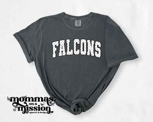 falcons black & white polka dots