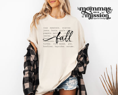 fall words