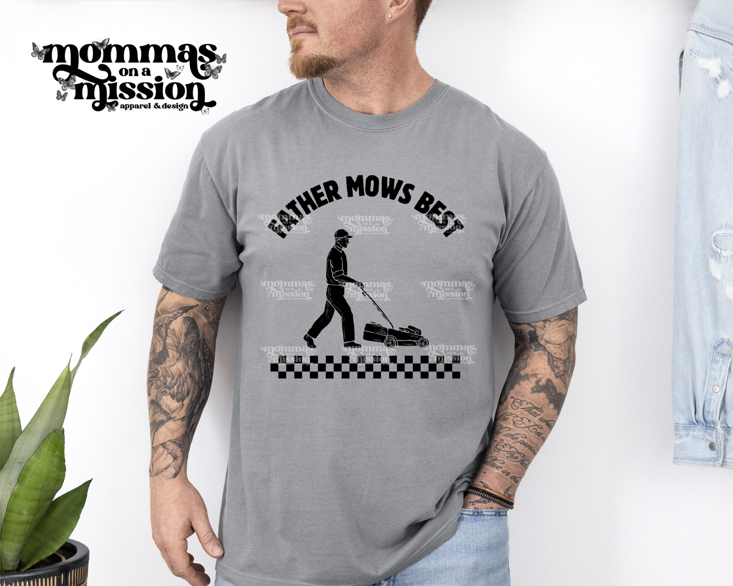 father mows best checkered