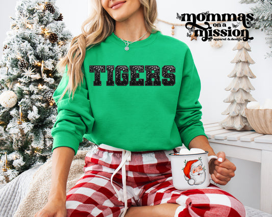 tigers faux stitched sequin letters