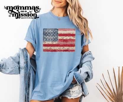 faux floral vintage american flag